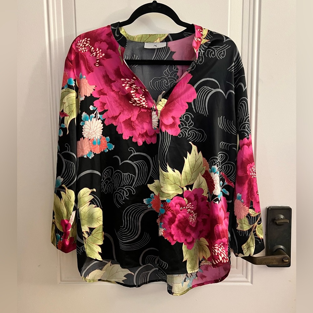 Natori Floral Tunic Top